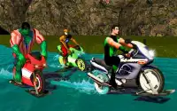 Super Heroes Downhill Water Bike Racing Rider Screen Shot 12