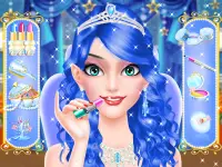 Макияж синей принцессы: салонные игры Screen Shot 2