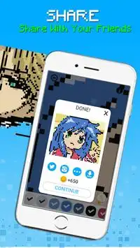 Manga Pixel Art - Anime Coloring By Number Screen Shot 7