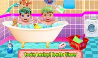 Newborn Twin Baby Mother Care Game: Virtual Family Screen Shot 1