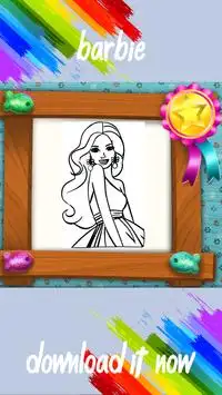 Barbie Coloring Page Screen Shot 0
