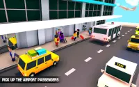 Blocky Aeroporto Chão Funcionários Voar Jogo de Screen Shot 3