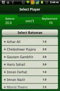Cricket Selector Screen Shot 3