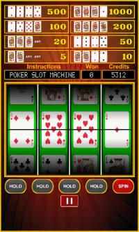 Poker Slot Machine Screen Shot 0