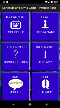 Trivia Game - Schedule for Die Hard Patriots Fans Screen Shot 0