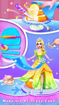 الجليد صانع كعكة الأميرة ألعاب الخبز للبنات Screen Shot 1