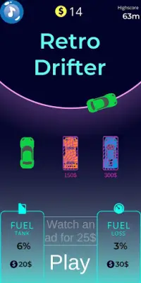 Retro Car Drifter - 2D Screen Shot 0