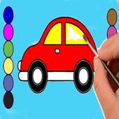 coloring cars and bus