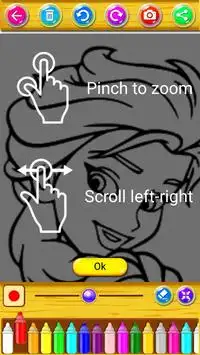 Learn to color Princesses Screen Shot 7