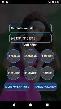 Barbie Fake Call Screen Shot 1