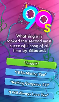 Top 90s Music Trivia Quiz Game Screen Shot 5