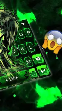 Тема для клавиатуры Green Zombie Skull Screen Shot 2