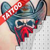 Tattoo Art Picture Pixel Coloring By Number