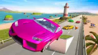 voiture cascades plage course jeu 2020 Screen Shot 3