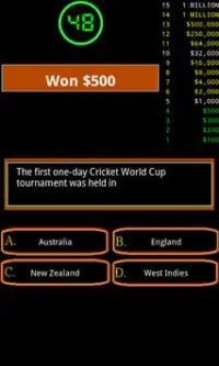 Cricket Quiz Game Screen Shot 4