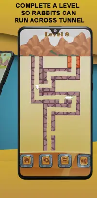 Rabbit Tunnel - Path Puzzle game Screen Shot 1