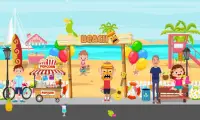 finge jugar vacaciones verano fiesta en la playa Screen Shot 0