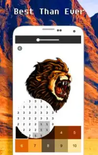Lion Color By Number - Pixel Art Screen Shot 1