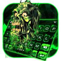 Green Zombie Skull Keyboard Theme