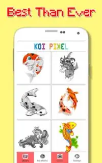 Cor dos peixes de Koi pelo número - arte do Pixel Screen Shot 3