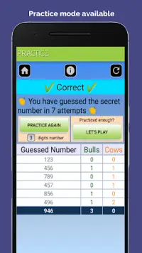 Bulls and Cows : the number game 🔢 Screen Shot 4