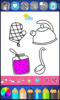 Kitchen Cooking Coloring - kids Coloring Game Screen Shot 4