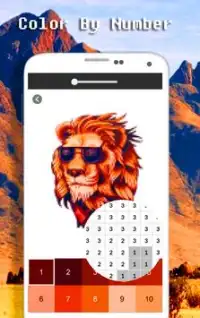 Color del león por número - Pixel Art Screen Shot 2