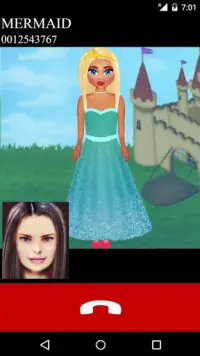 fake call video princess game Screen Shot 0