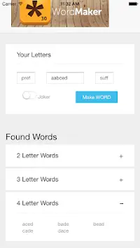 Word Maker  - Scrabble Helper Screen Shot 4