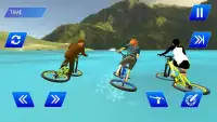 water surfing kids bicycle racing Screen Shot 3
