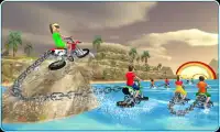 Kids Water Surfing Chained Bike Race Screen Shot 2