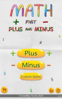 Math Fast Plus and Minus Screen Shot 0