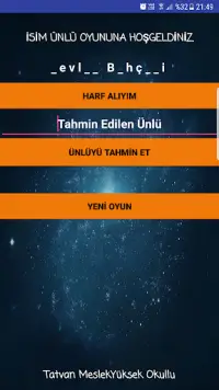 İSİM ŞEHİR-ÜNLÜ OYUNU Screen Shot 1