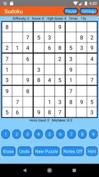 Sudoku Screen Shot 1