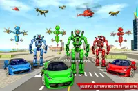 बटरफ्लाई रोबोट कार गेम: ट्रांसफॉर्मिंग रोबोट गेम्स Screen Shot 0