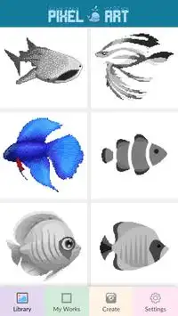 Vis kleur op nummer: Pixel Art Fish Screen Shot 2