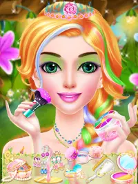 女の子のための妖精の王女のメイクアップドレスアップゲーム Screen Shot 1