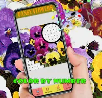 Pansy Flowers Color By Number-Pixel Art Screen Shot 0