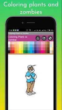 Coloring plants and zombies Screen Shot 4