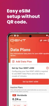 DENT: eSIM data plans & data top-up for all phones Screen Shot 3