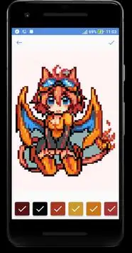 Anime & Manga Color by Number - Cute Pixel Art Screen Shot 2