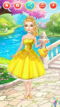 राजकुमारी ड्रेस अप सैलून, लड़कियों के लिए खेल Screen Shot 0