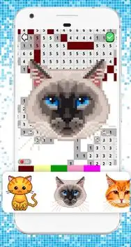Coloring Fun Cat Color by Number 3D Pixel Art Screen Shot 0