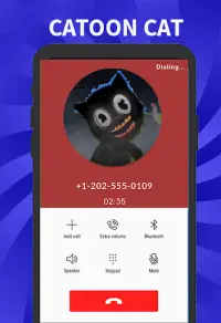 Talk With Cartoon Cat - Fake Call - Prank Screen Shot 0