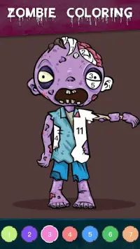 Zombie Coloring - Color by Num Screen Shot 1