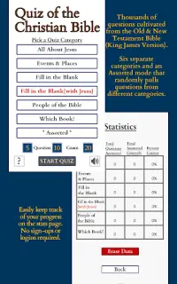 Quiz of the Christian Bible ( King James Version ) Screen Shot 2