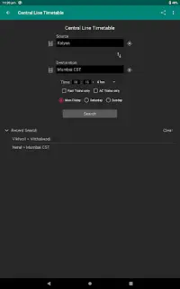 Mumbai Local Train Timetable Screen Shot 8