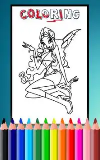How To Color Winx Club game Screen Shot 1