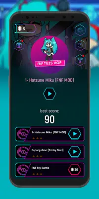 FNF Music - Miku Tiles Hop Game Screen Shot 0