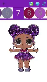 Princesses and Dolls color by number-Lol Pixel Art Screen Shot 2